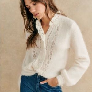 [SOLD] Sezane Angie Cardigan, Size S, Ecru